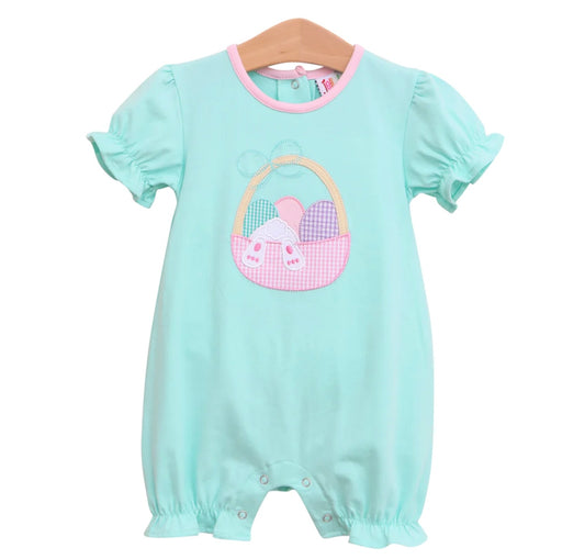 Easter Bunny in Basket Girls Romper