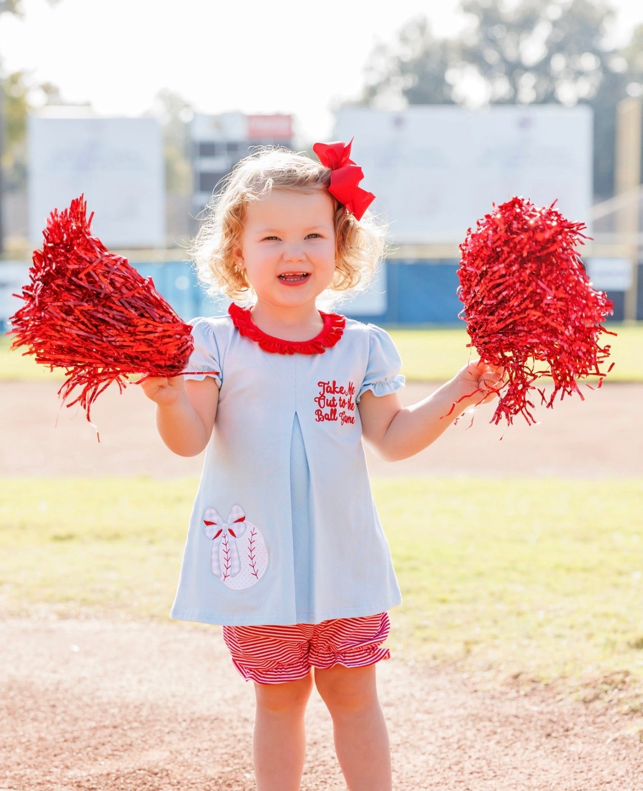 Take Me Out To The Ball Game/Baseball Girls Pleat Bloomer Set