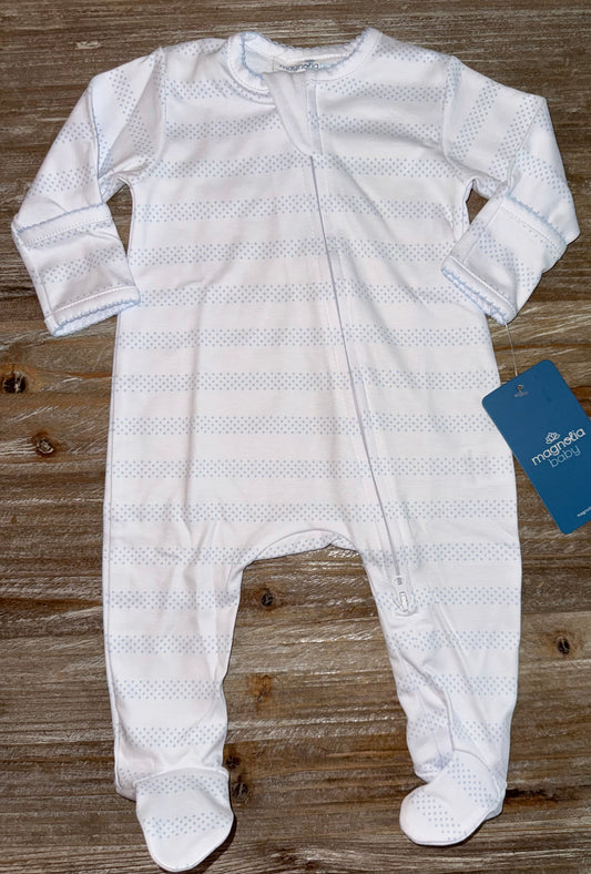 Baby of Mine Light Blue Boys Zipper Footie