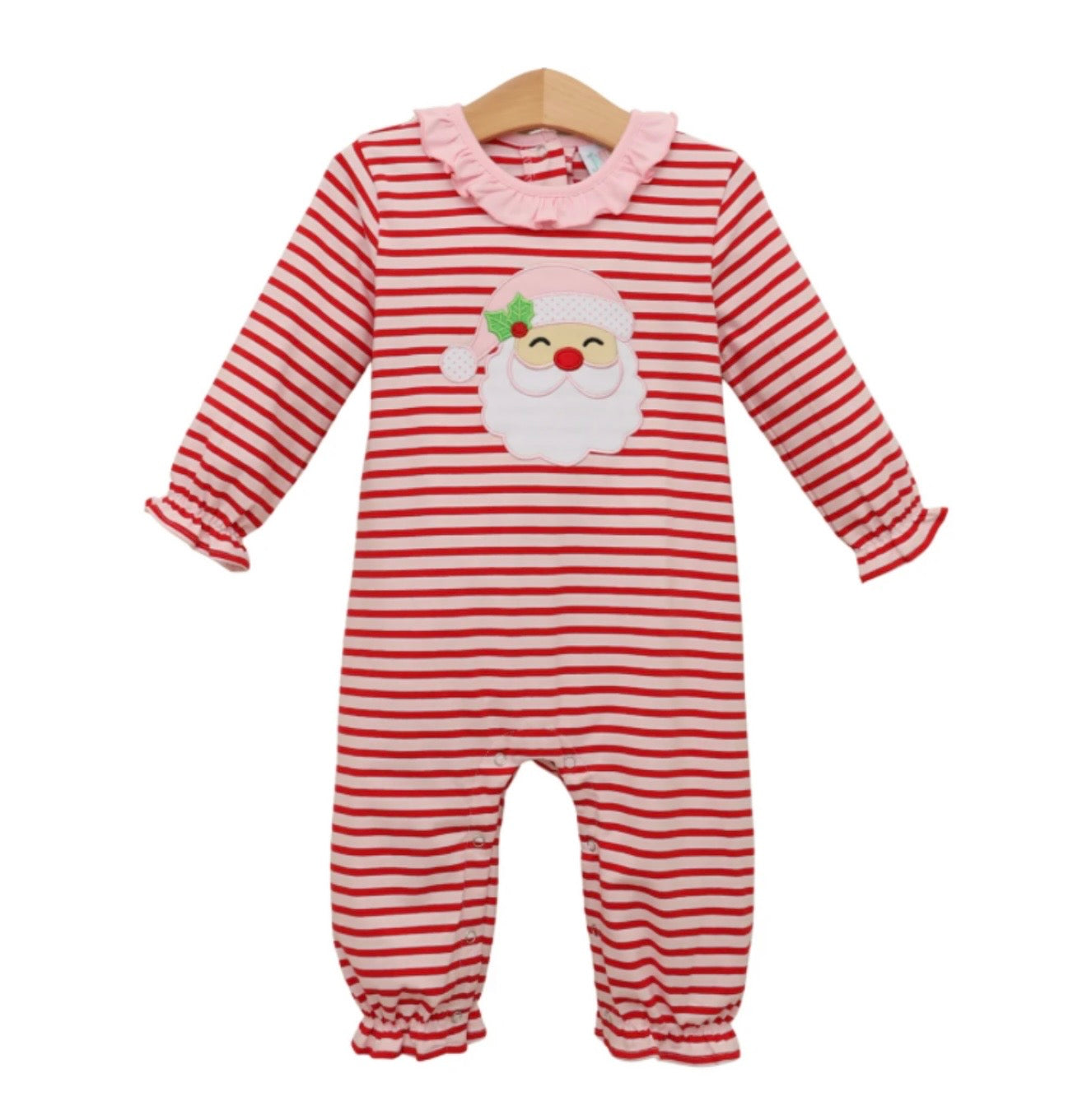 Jolly St. Nick Girls Ruffle Romper