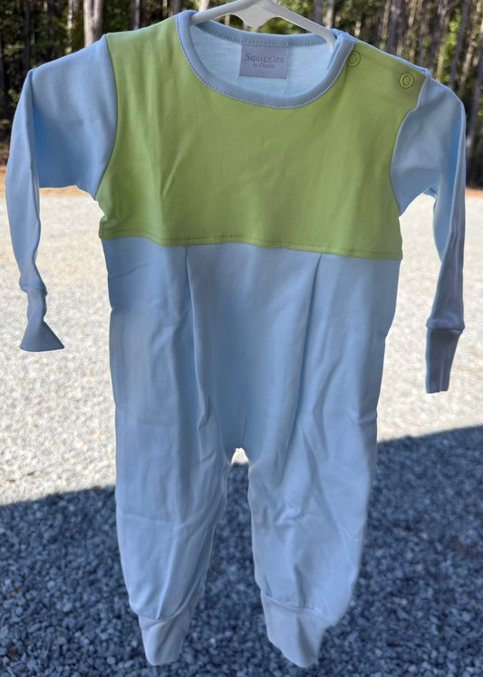 Light Blue/Green Boys Romper