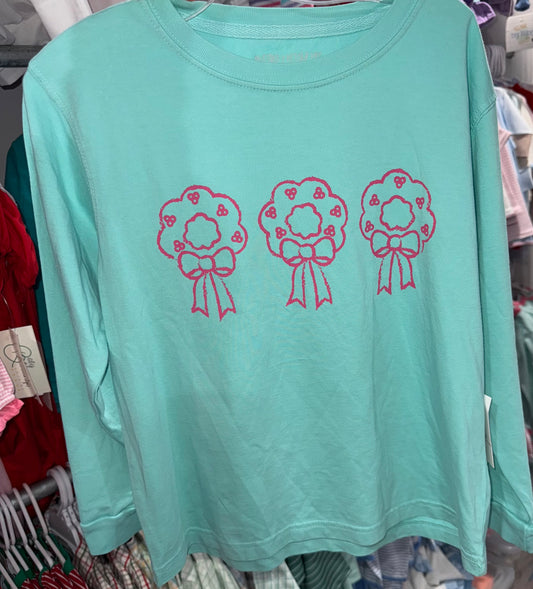 Mustard & Ketchup Kids Mint Wreath Trio Girls Tee
