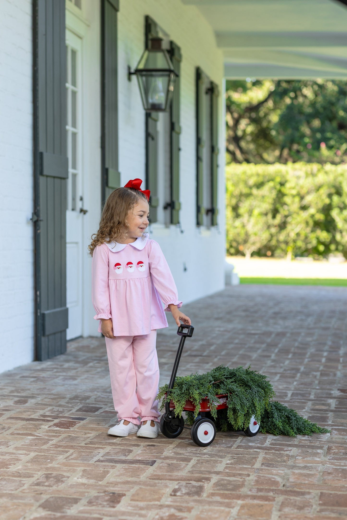 Santa Trio Girls Pink Bloomer Pant Set