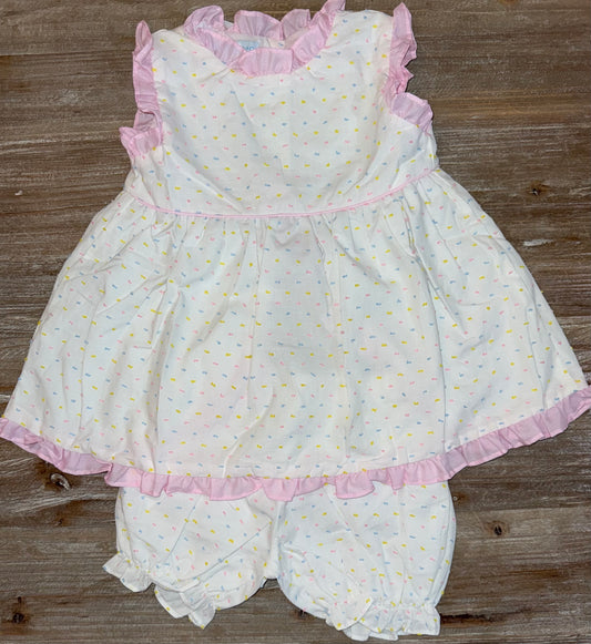 Regean Pastel Swiss Dot Girls Bloomer Set