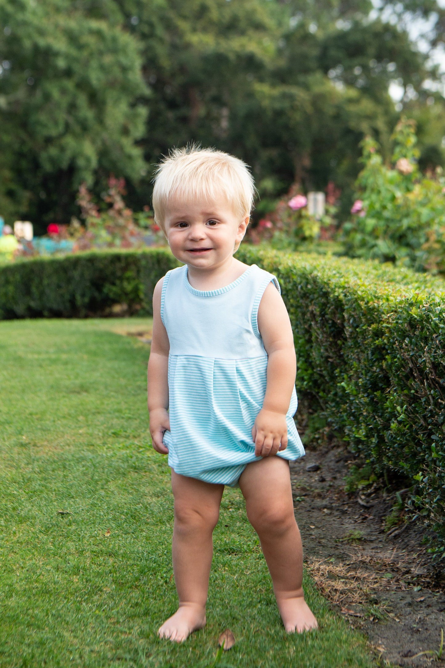 Charlie Boys Bubble-Mint Stripe & Light Blue