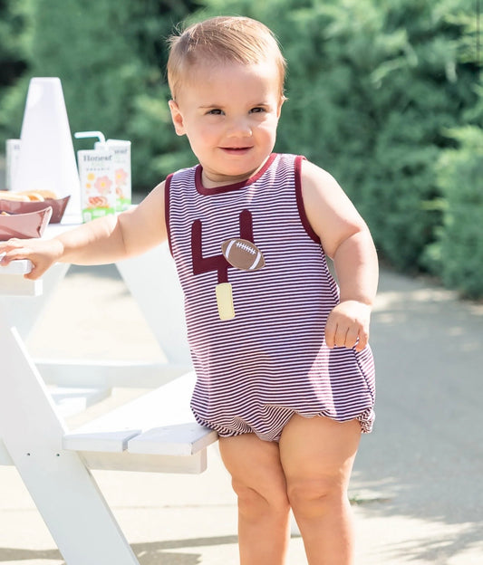 Down, Set, Hut Boys Maroon Stripe Bubble