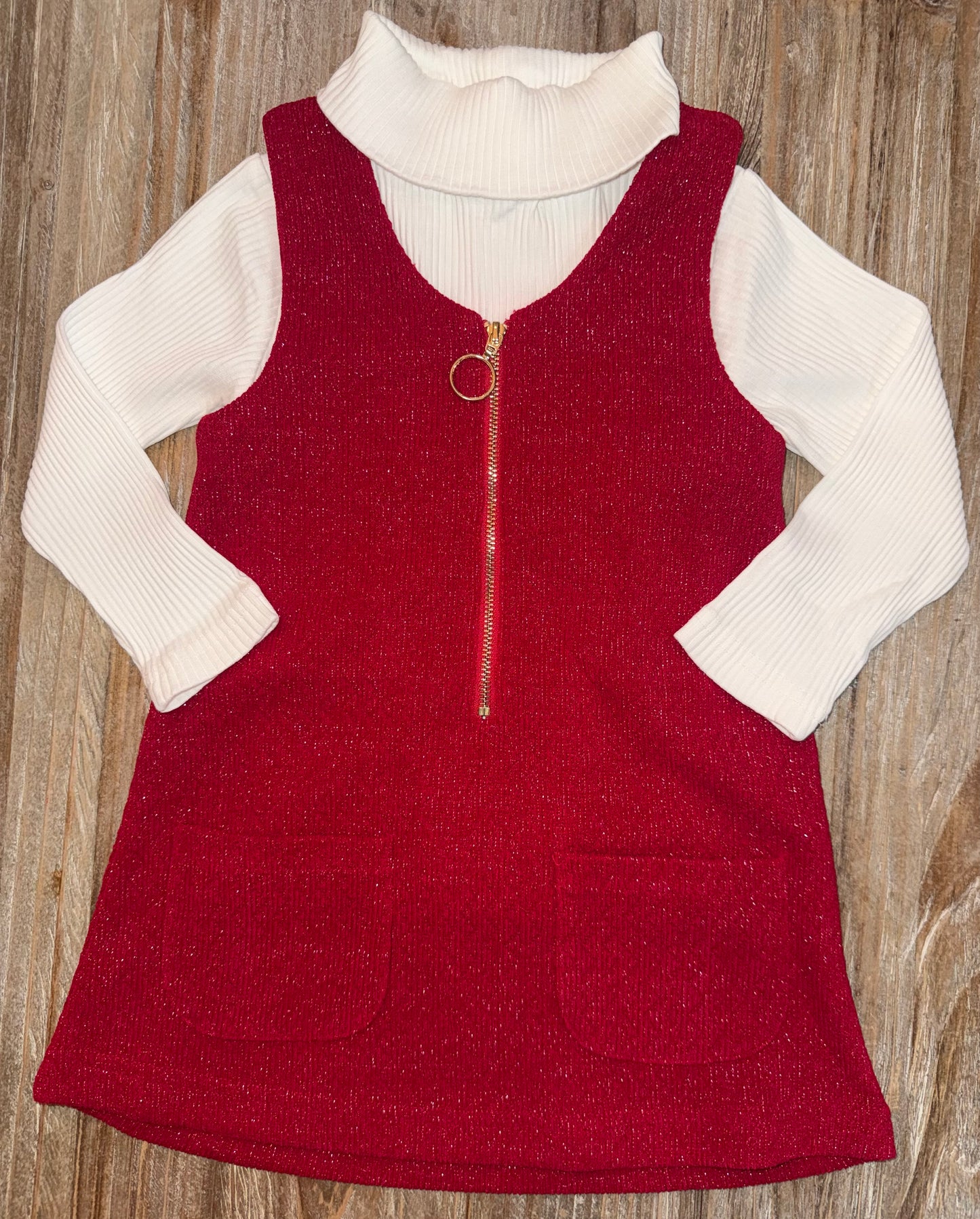 Ivory Ribbed Girls Turtleneck