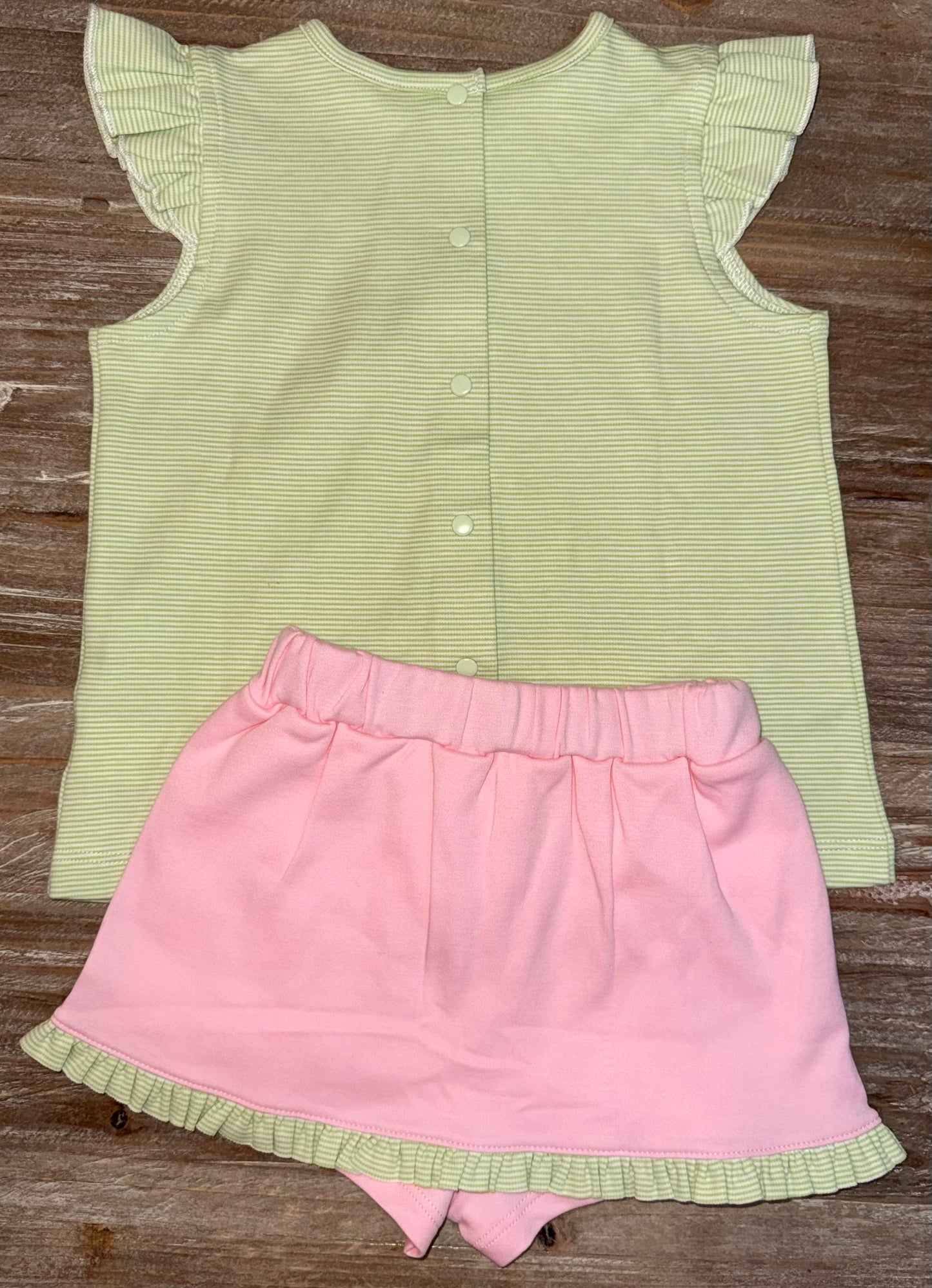 Pink/Lime Green Girls Skort Set
