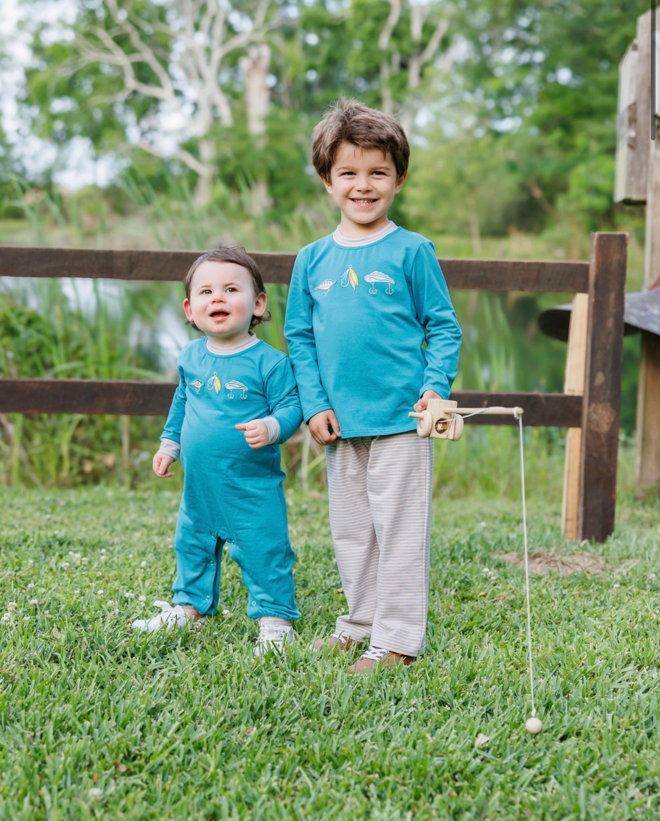 Fall Fishing Boys Romper
