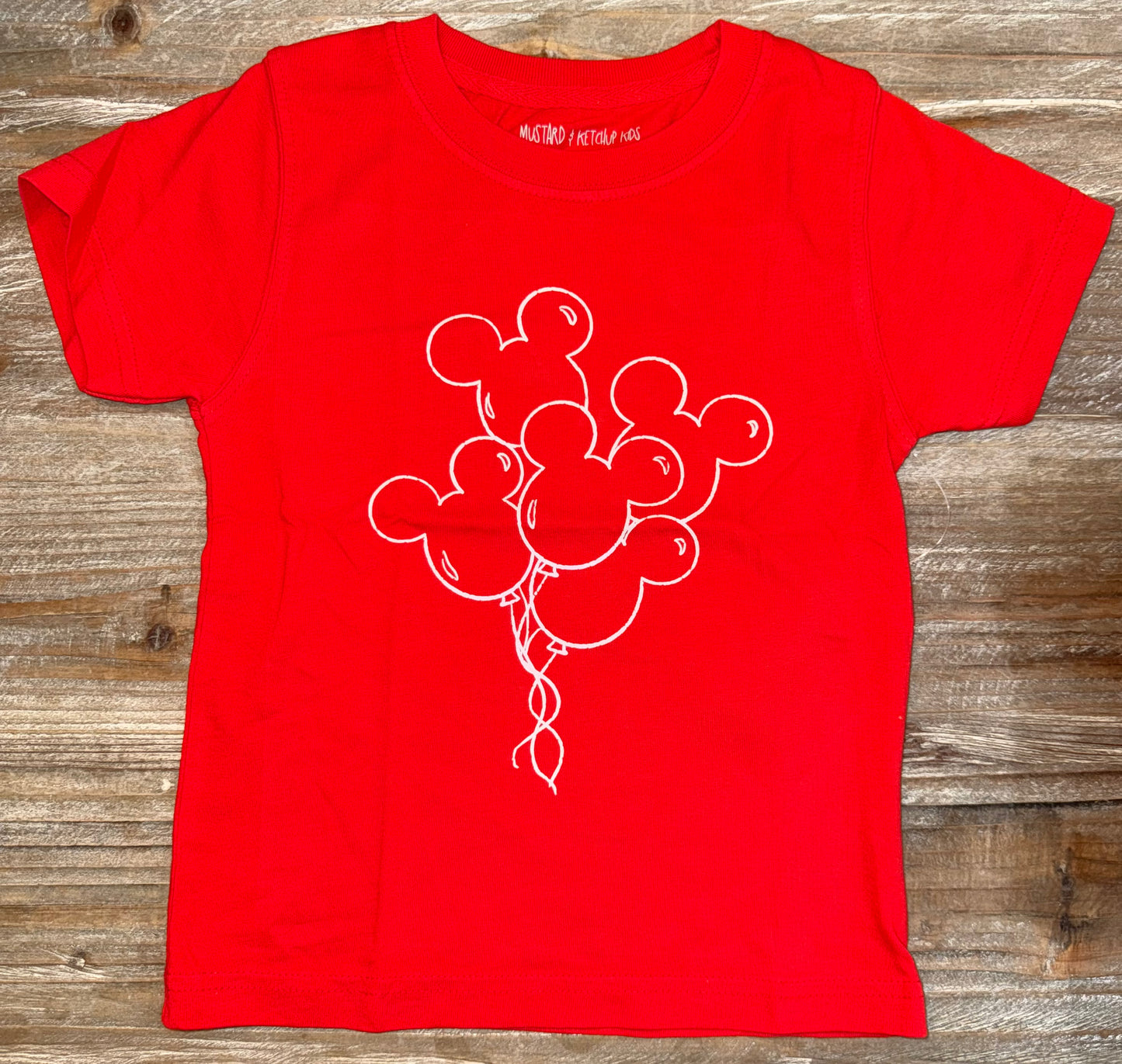 Red Mickey Balloons Boys Tee