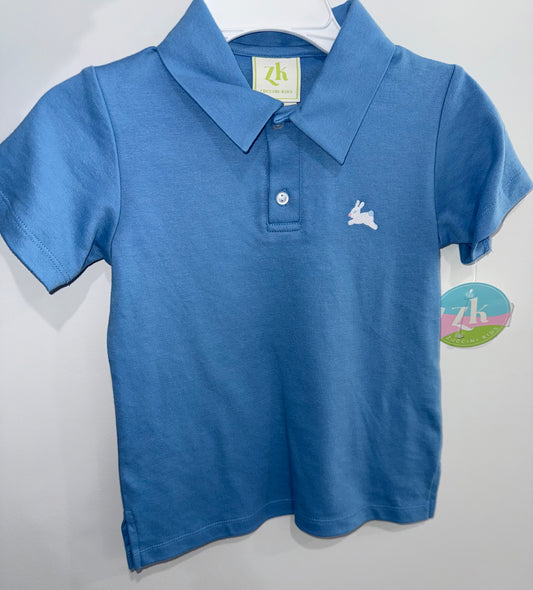 Periwinkle Bunny Ian Boys Knit Polo Shirt