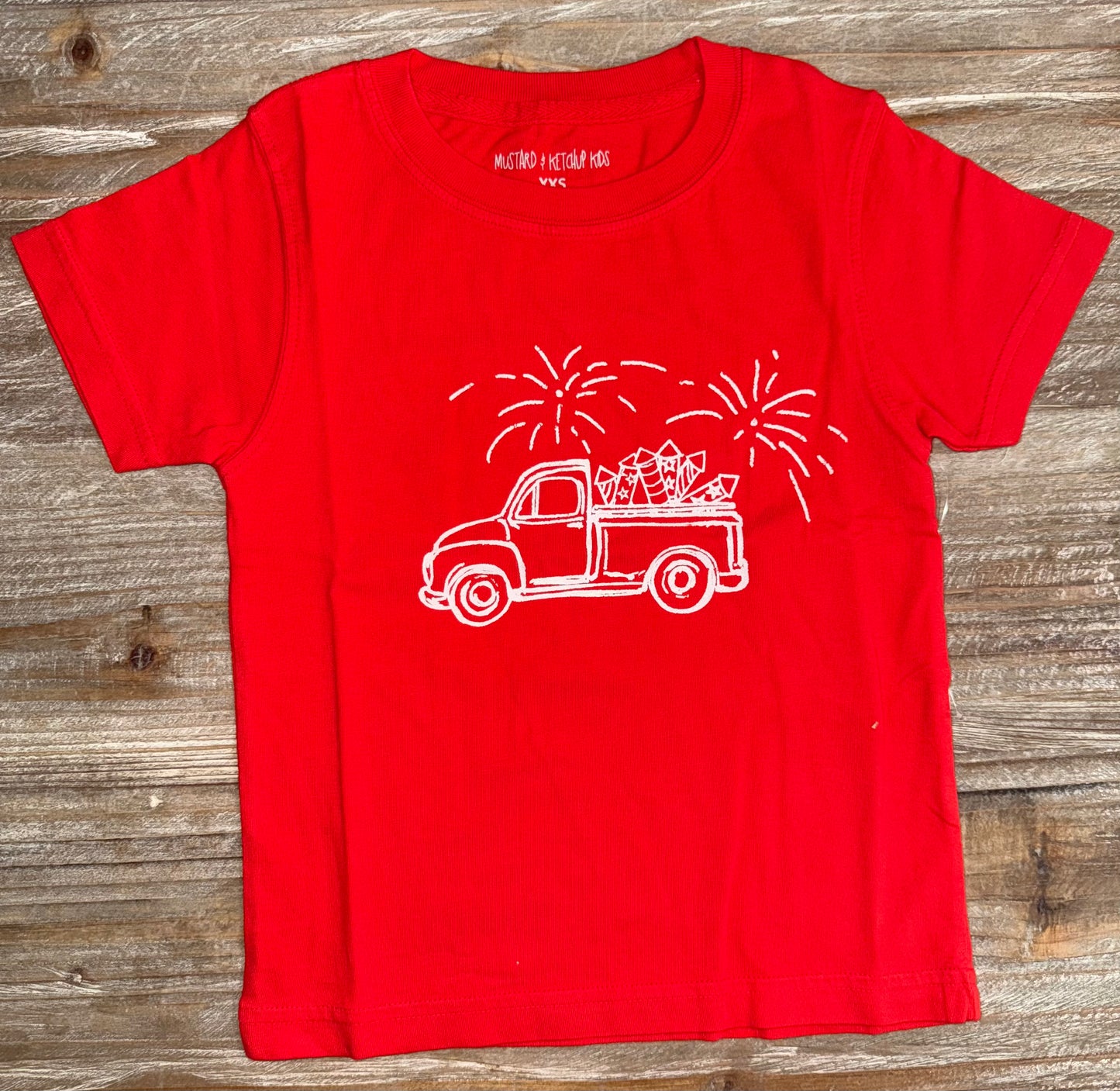 Red Patriotic Truck Boys Tee