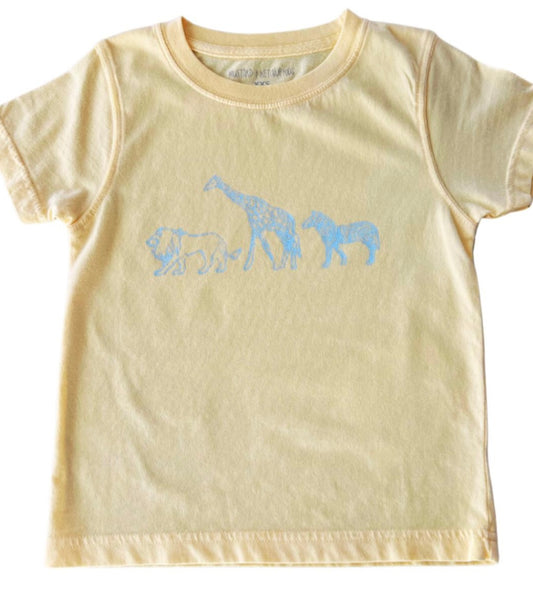 Yellow Zoo/Safari Animals Boys Tee