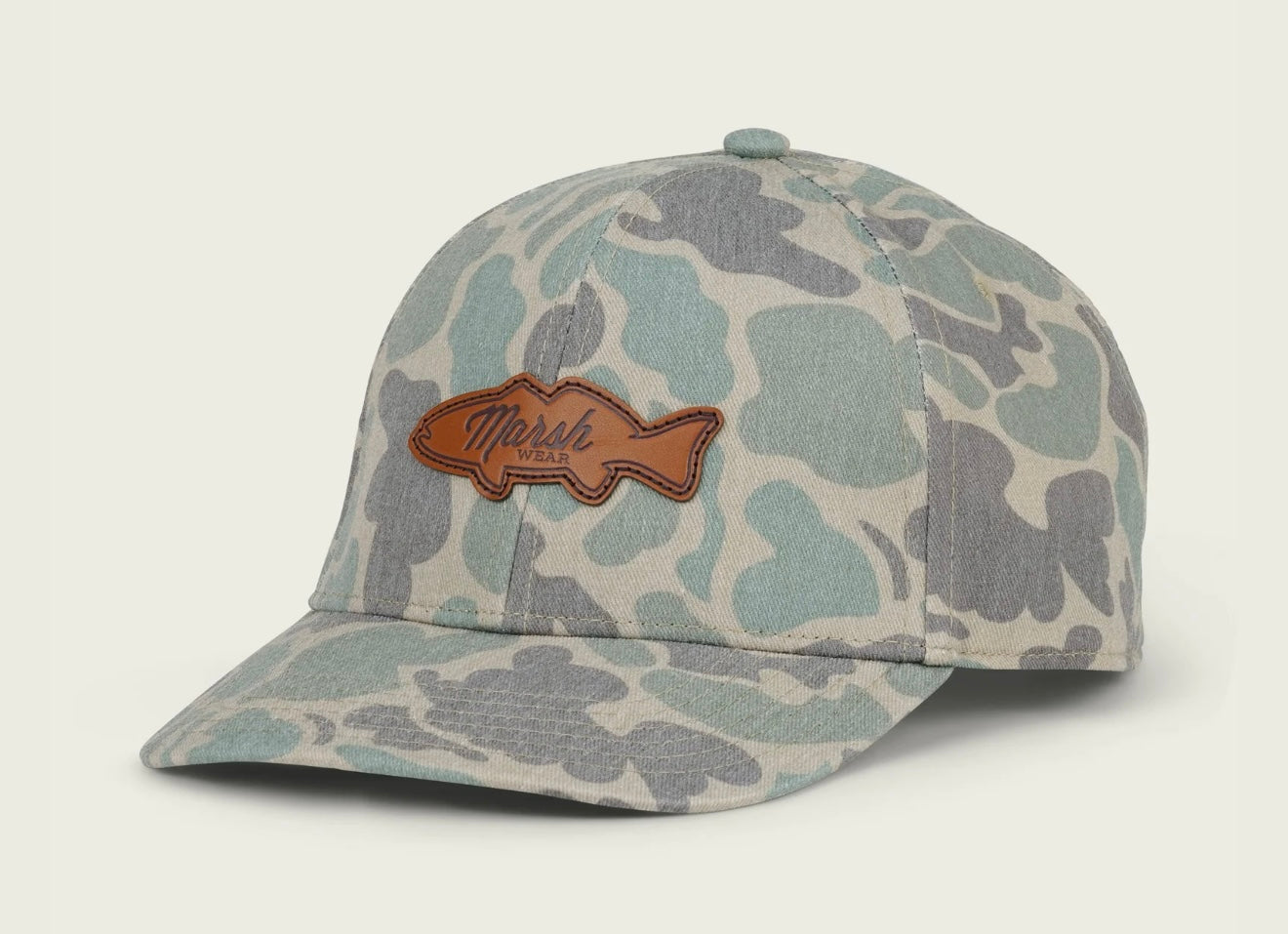 Green Camo Boys Youth Leather Hat