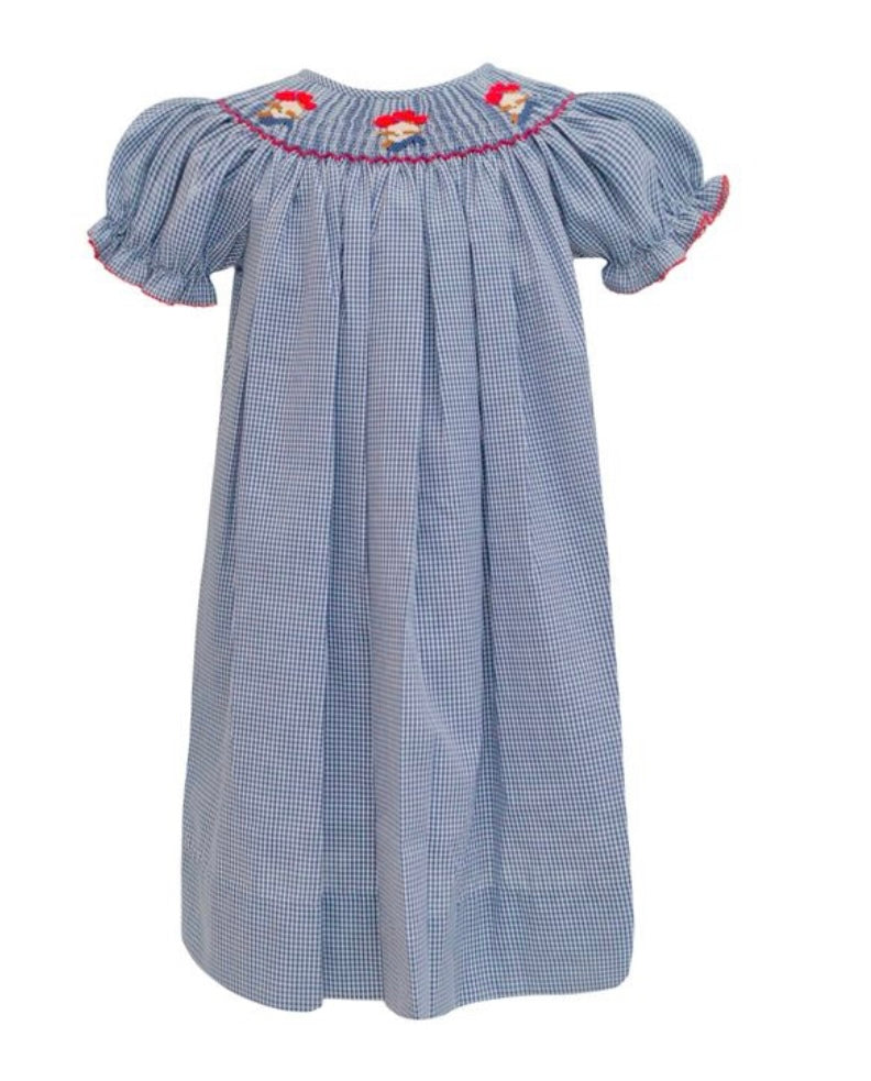 Navy Colonel Rebel Bishop Smocked Girls Dress