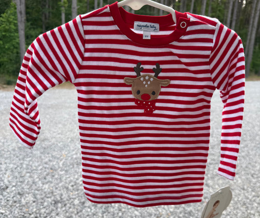 Magnolia Baby Rudolph Stripe Long Sleeve Boys Shirt