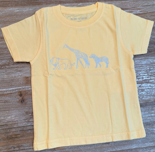 Yellow Zoo/Safari Animals Boys Tee