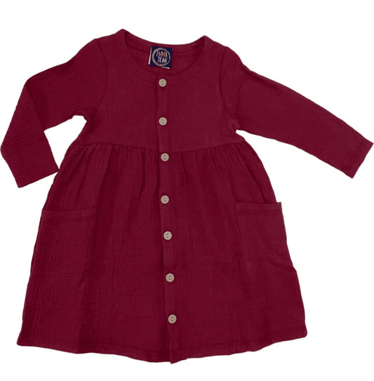 Emma Jean Skylar Girls Dress- Cinnamon/Maroon