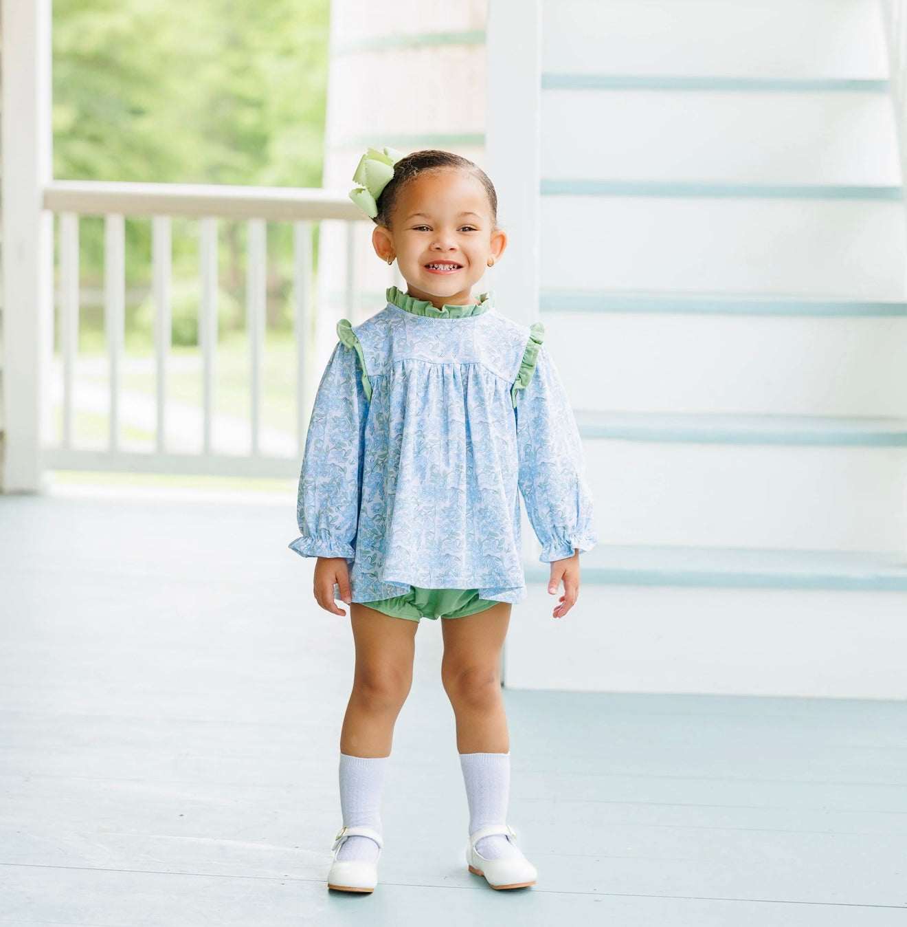 Basin Floral Hallie Girls Diaper Set