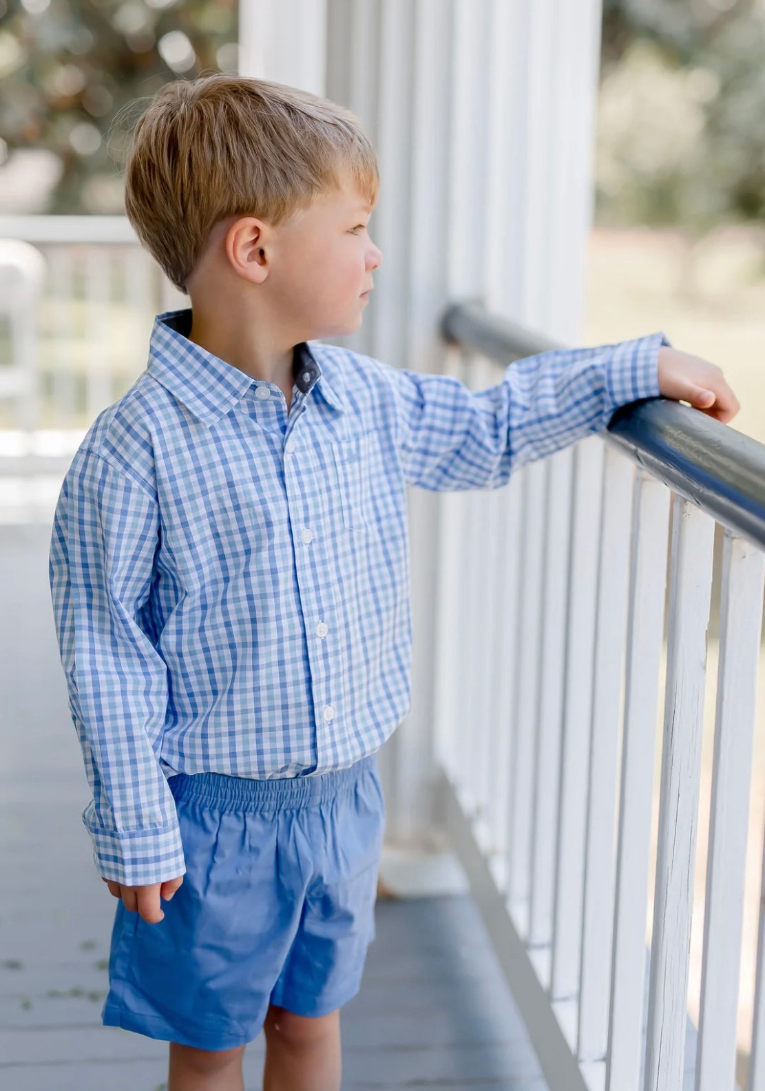 Southbound Blue/Gray Combo Boys Button Down Shirt