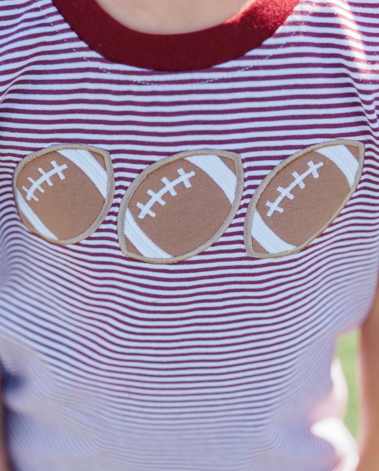 Maroon Football Trio Boys Short Set