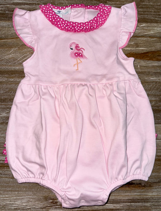 Fancy Flamingo Appliqué Girls Flutter Bubble