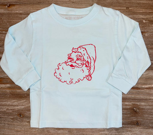 Light Blue Santa Face Boys Tee