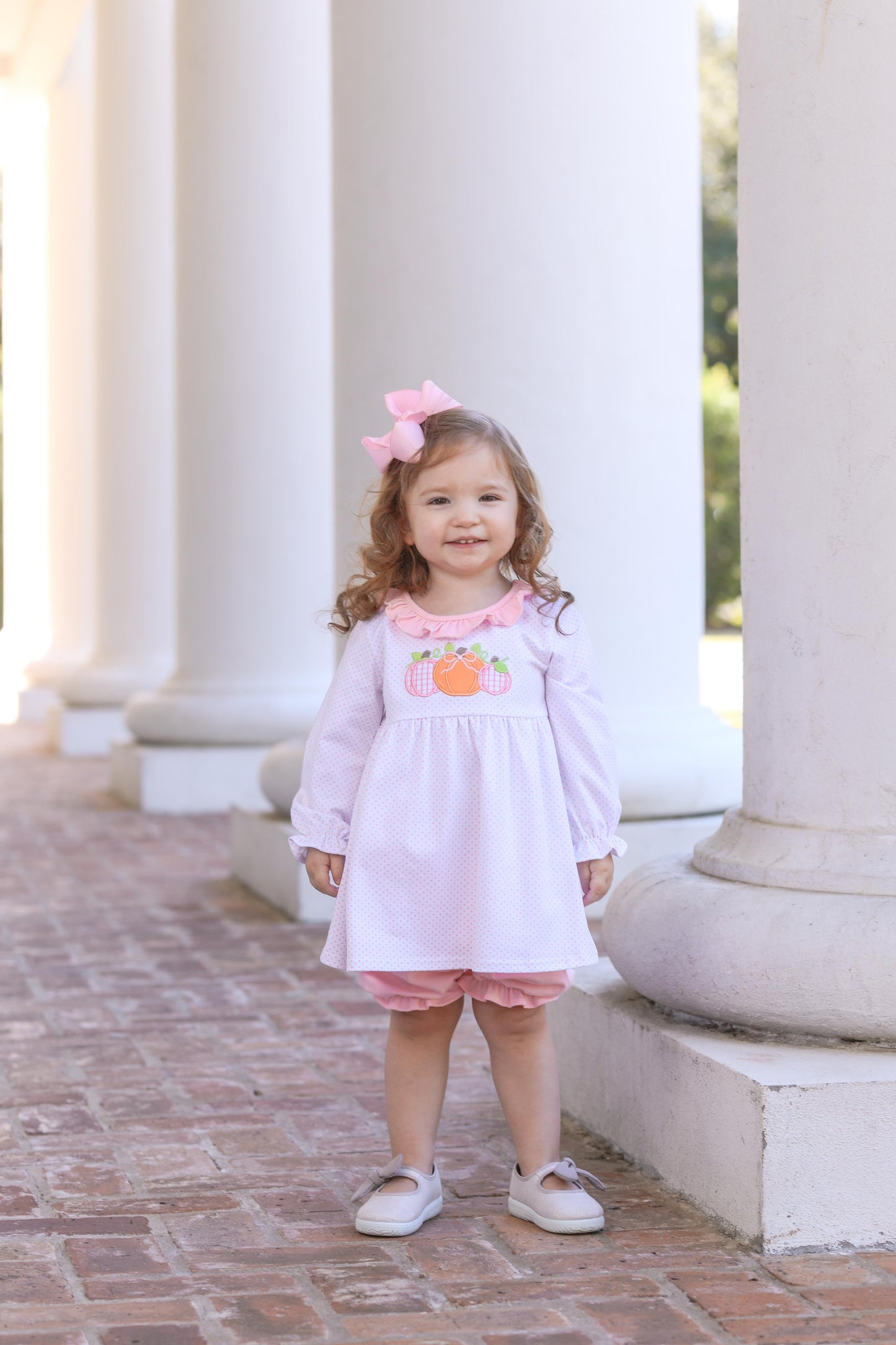 Pumpkin Trio Appliqué Girls Bloomer Set