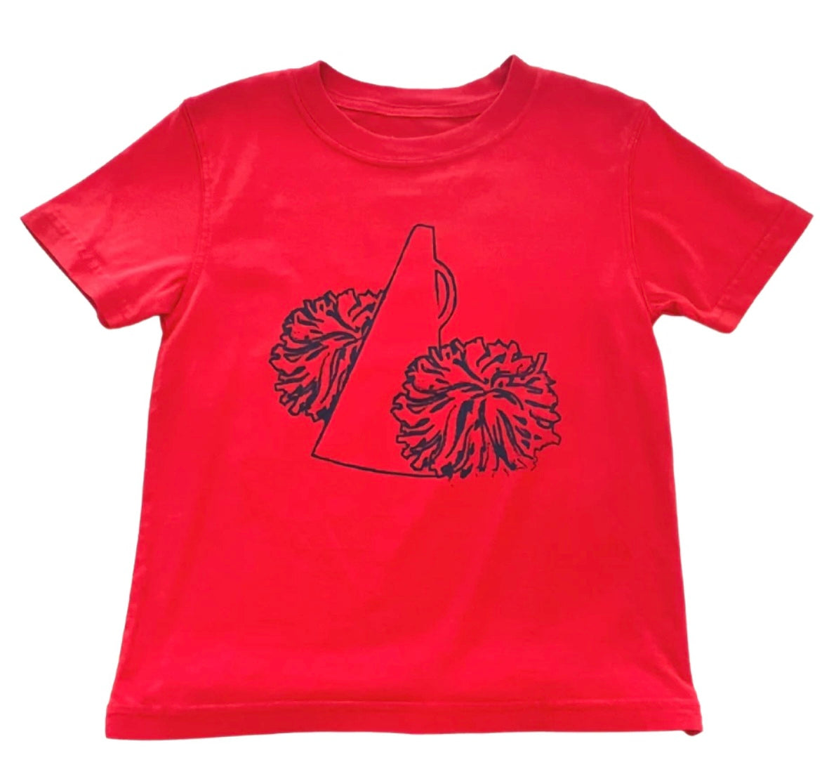 Mustard & Ketchup Kids Red/Navy Girls PomPom Tee