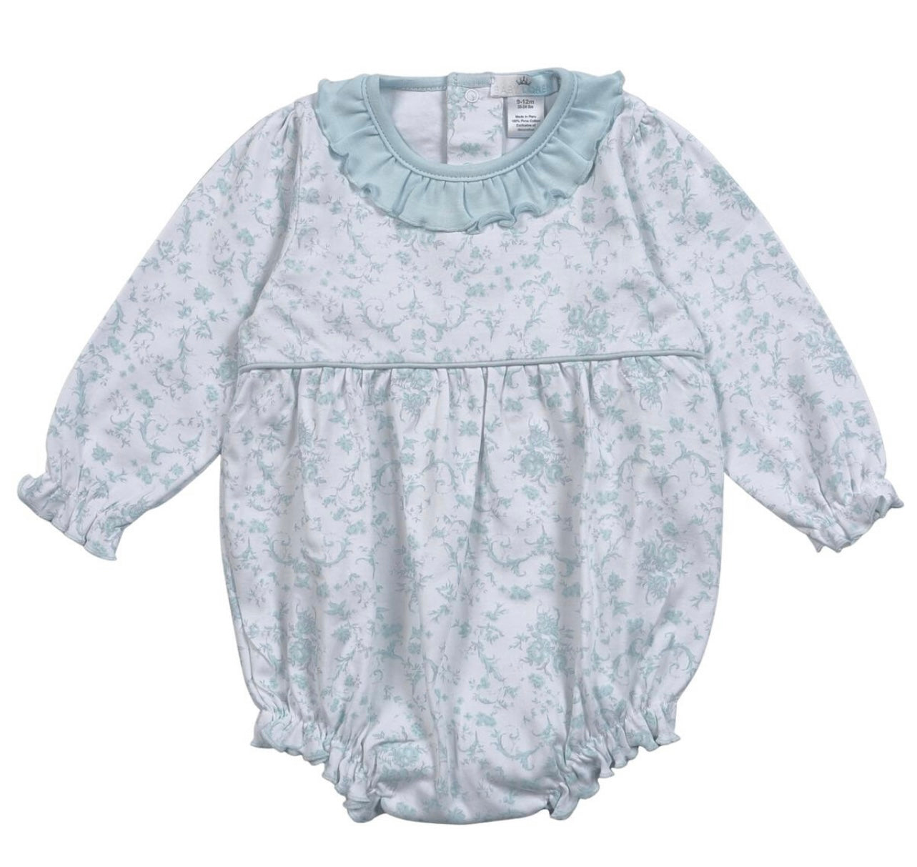 Blair Blue Floral Pima Girls Bubble