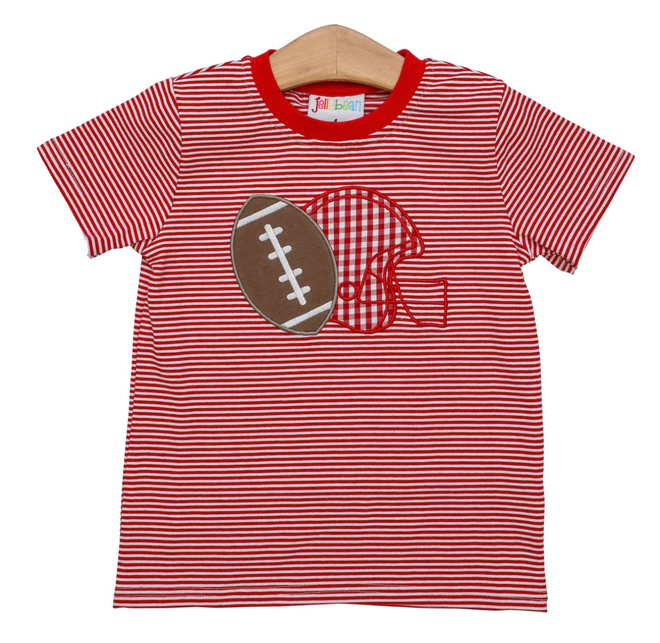 Game Day Boys Football Appliqué Shirt-Red