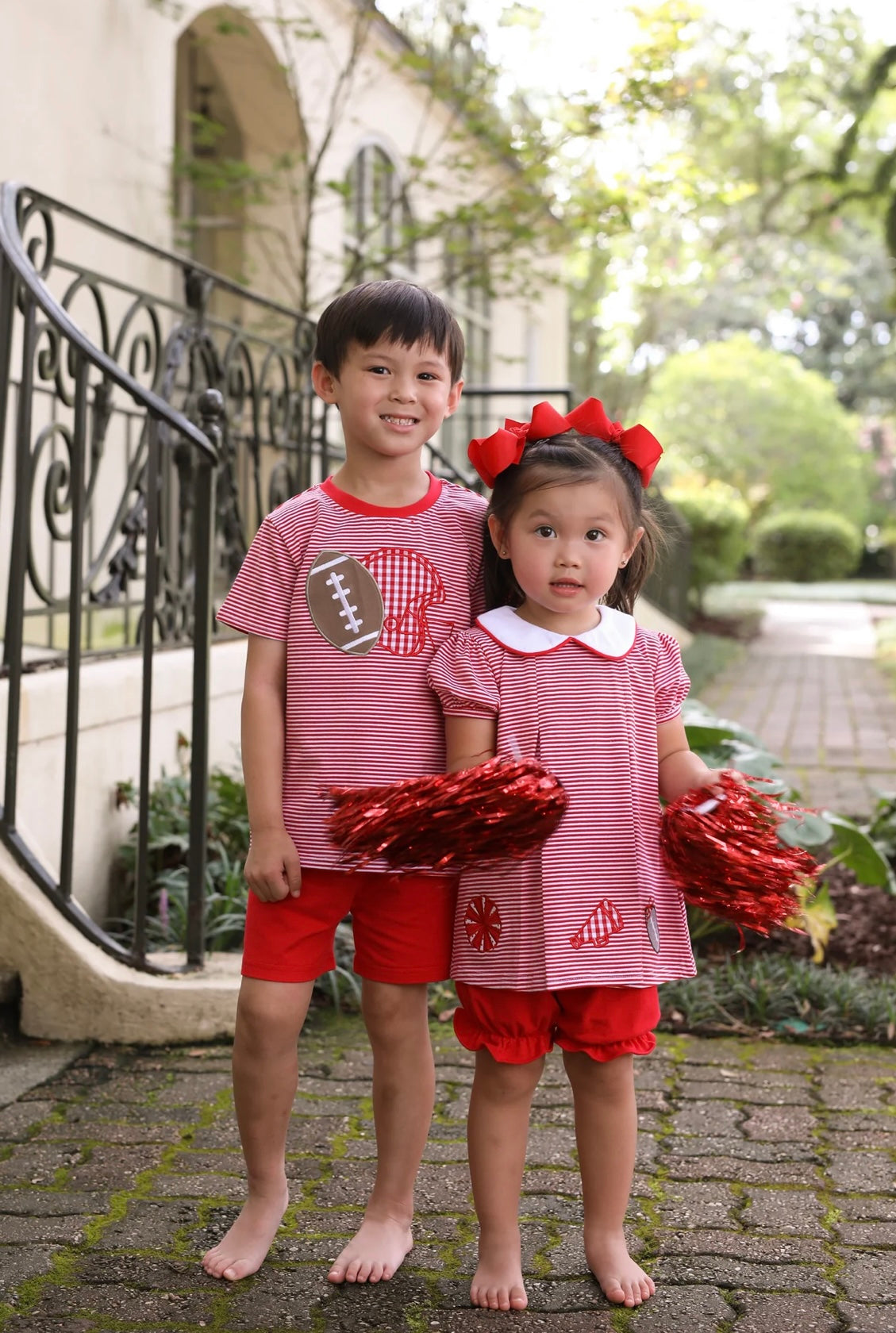 Game Day Boys Football Appliqué Shirt-Red