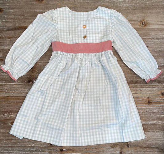 Green Gingham Girls Hannah Dress