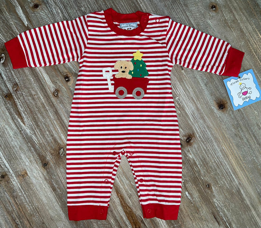 Christmas Puppy Boys Romper