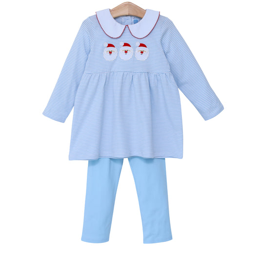 Santa Appliqué Girls Pants Set