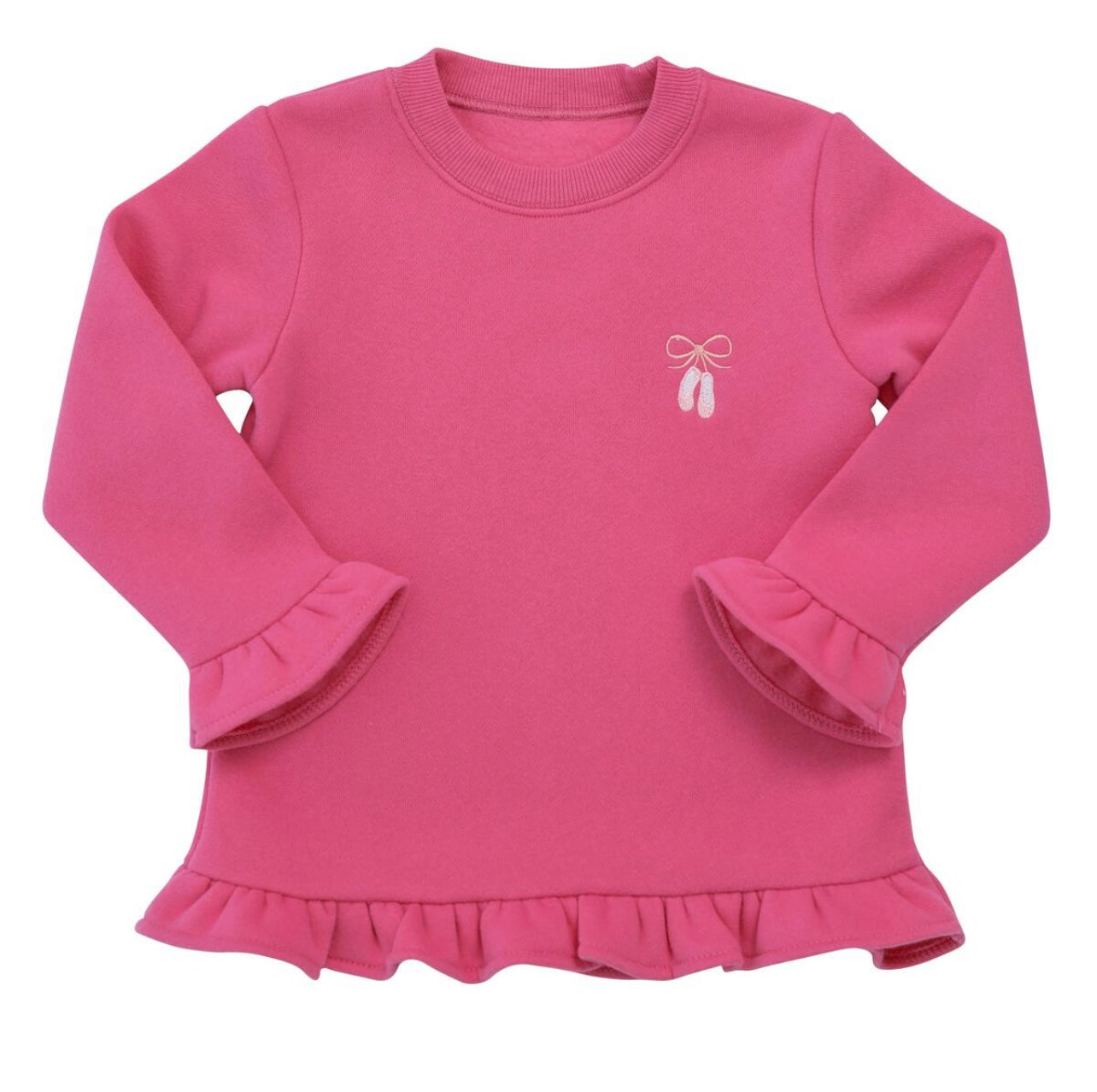 Ballet Shoe Girls Ruffle Sweatshirt