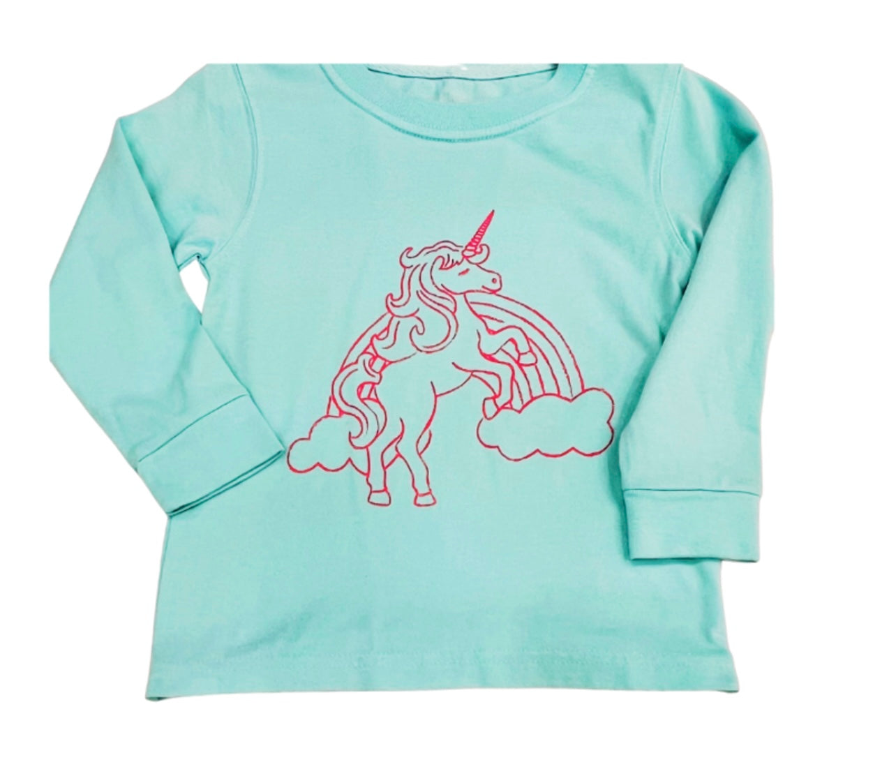 Mustard & Ketchup Kids LS Mint Unicorn Girls Tee