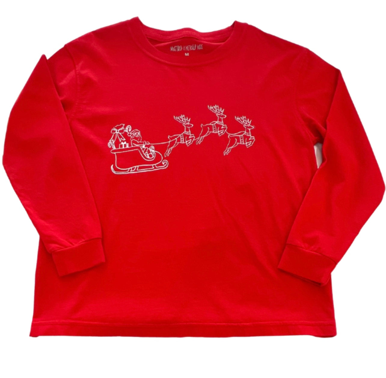 Mustard & Ketchup Kids LS Red Boys Santa Sleigh Tee