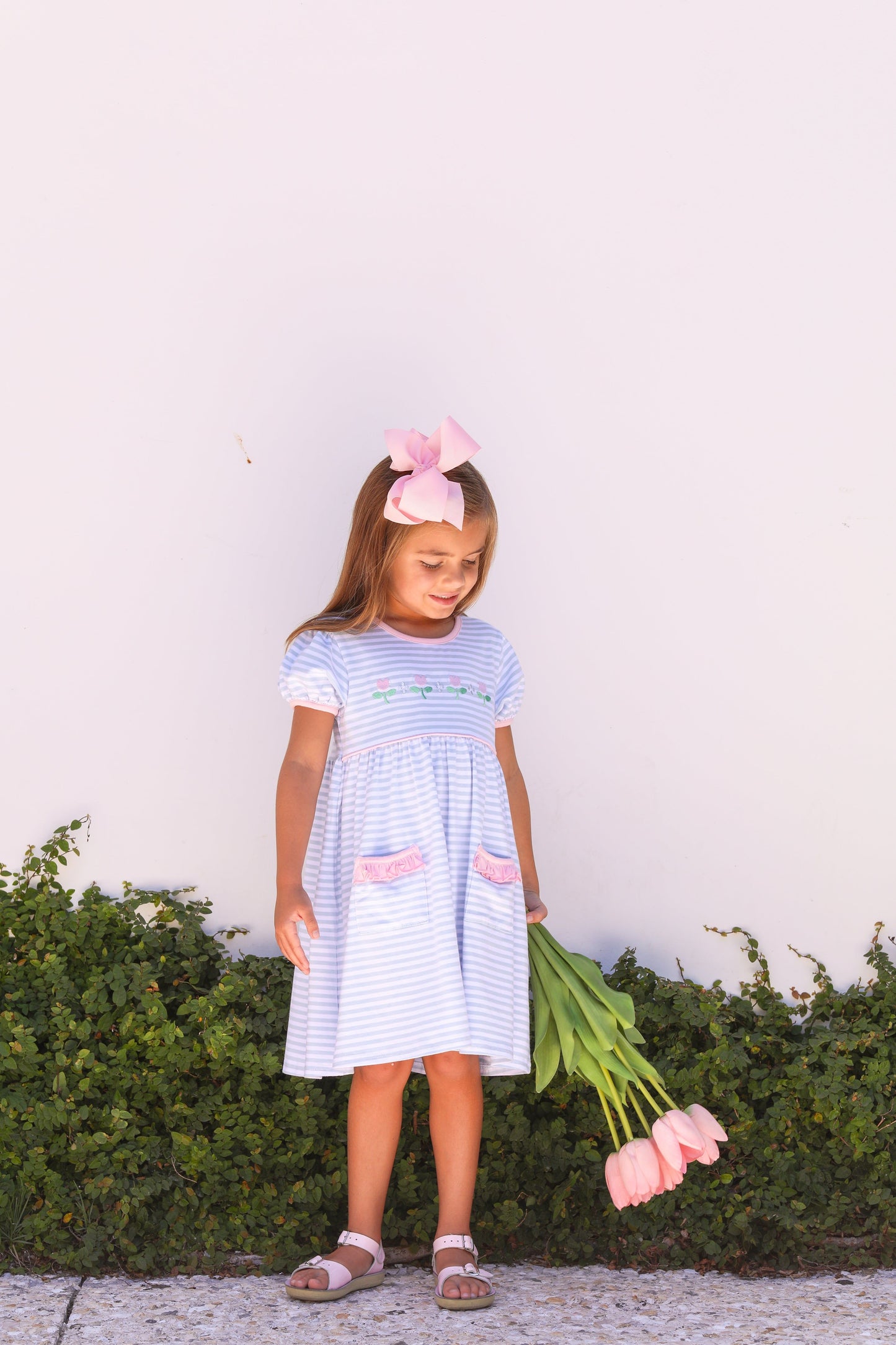 Flower Embroidery Girls Dress