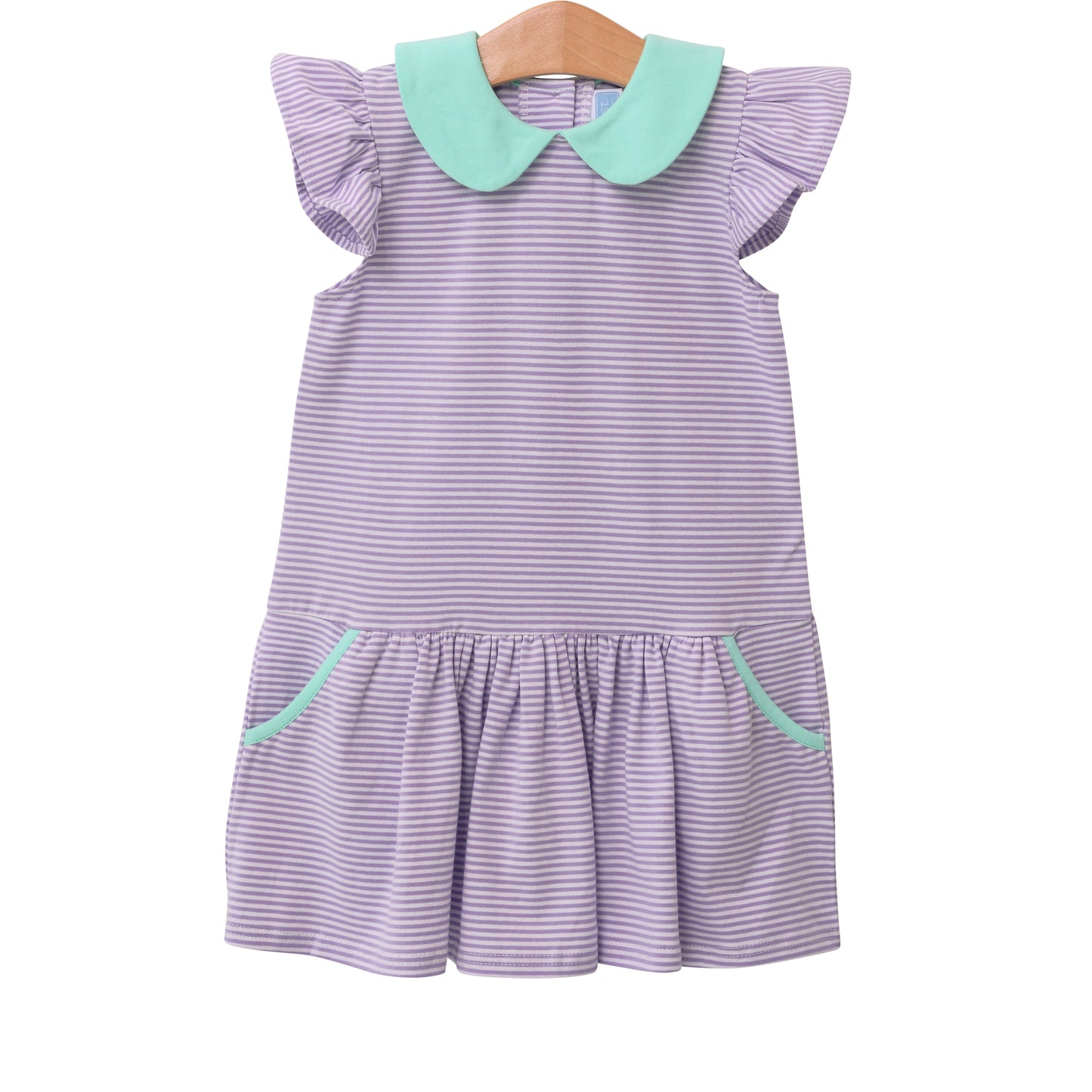 Lavender Stripe & Mint Girls Dress