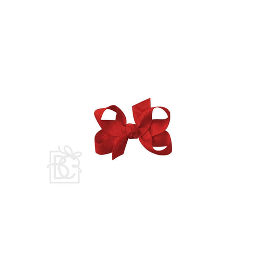 Beyond Creations Small 3” Bow on Alligator Clip Red