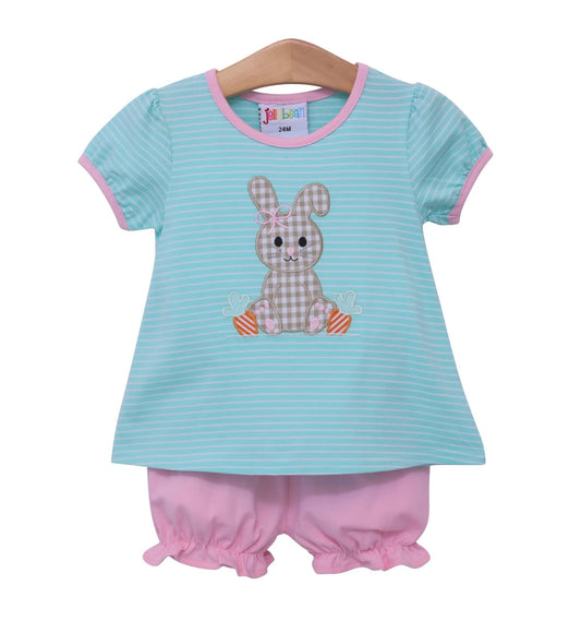 Bunny Appliqué Girls Bloomer Set