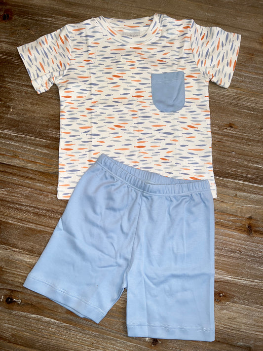 Squiggles Fish Boys Short Set