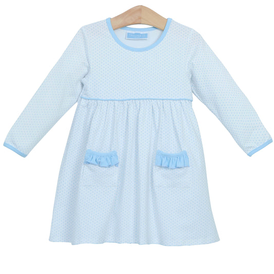 Millie Pocket Girls Dress Light Blue