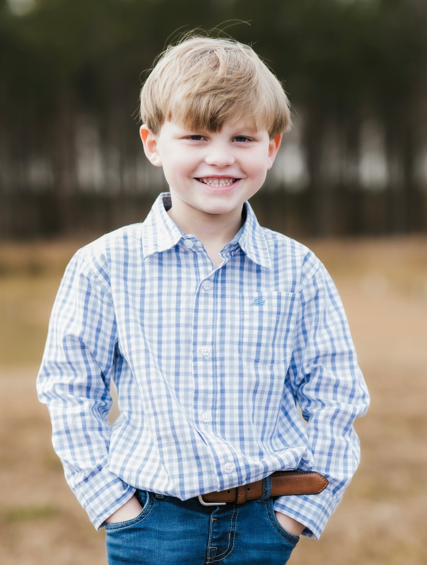 Southbound Blue/Gray Combo Boys Button Down Shirt