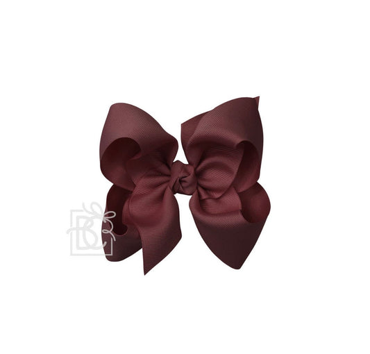 Beyond Creations 5.5” Huge Bow on Alligator Clip Burgundy/Maroon