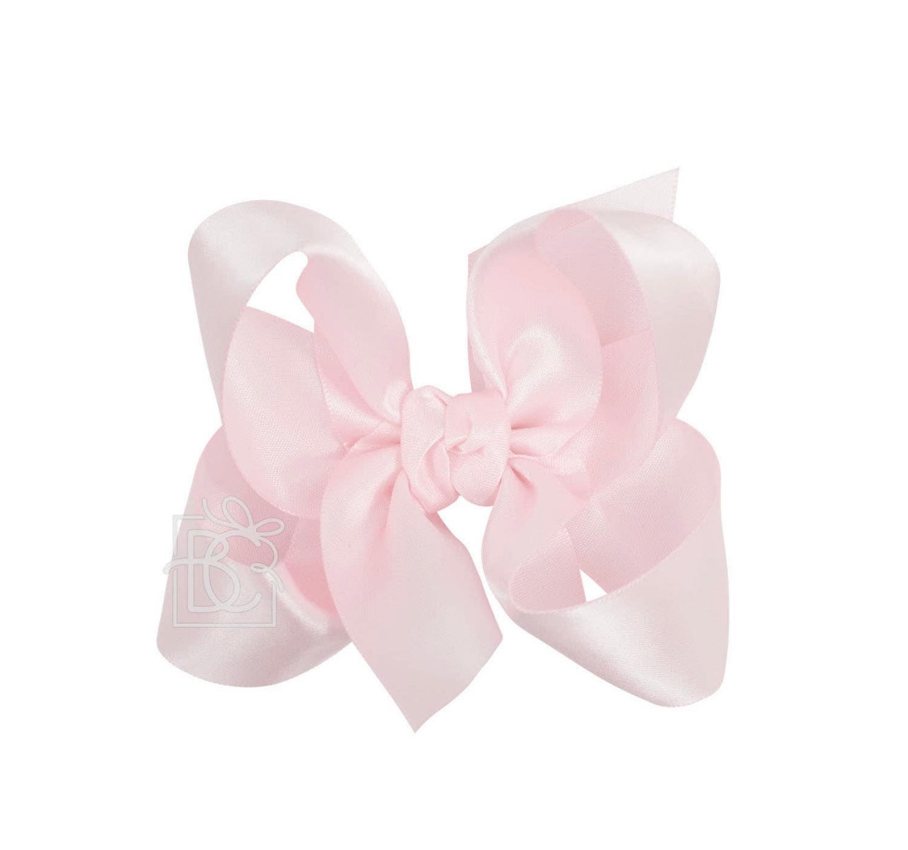 Beyond Creations 4.5” Satin Bow on Alligator Clip Light Pink