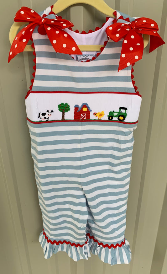 Three Sisters Girls Farm Romper