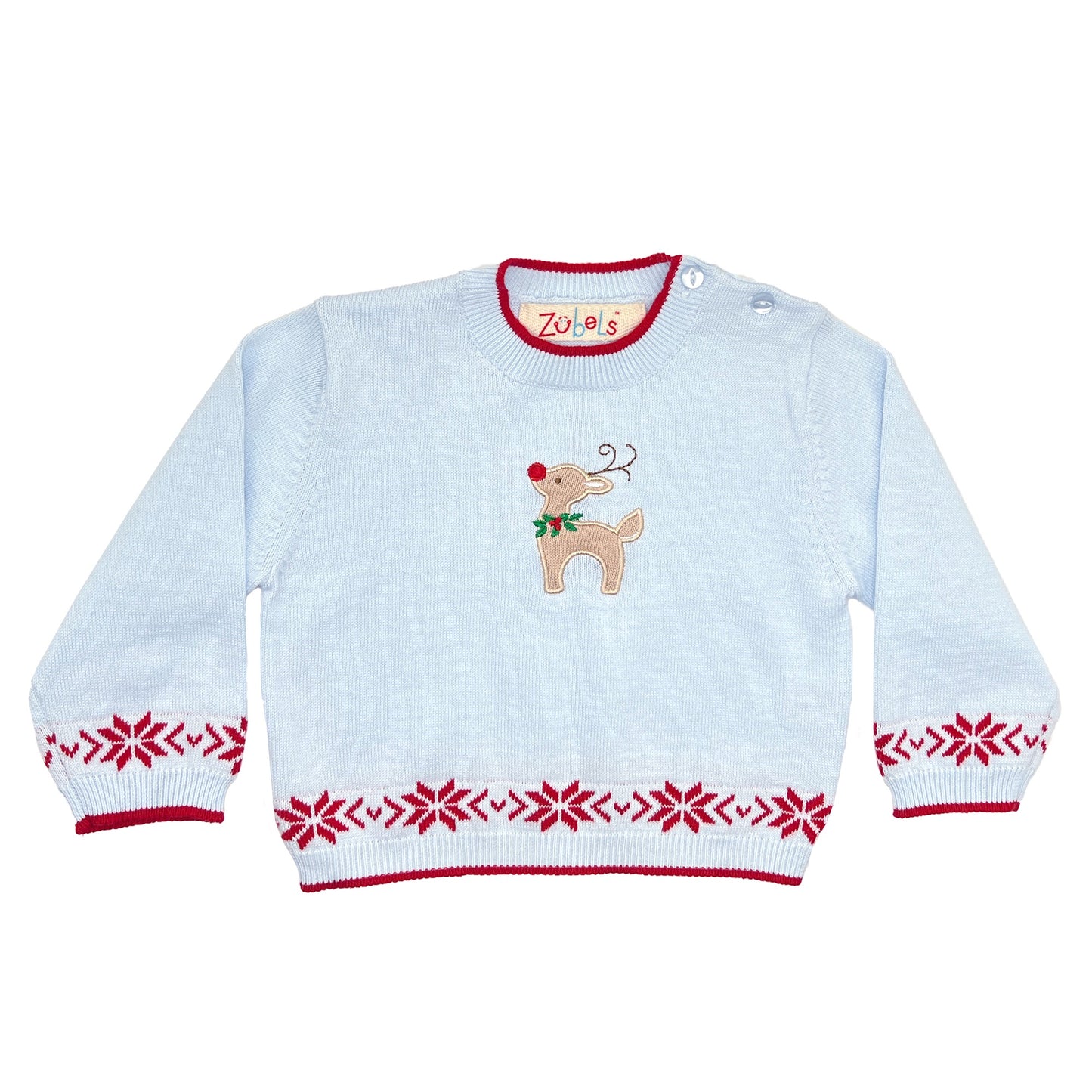 Knit Appliqué Boys Reindeer Sweater