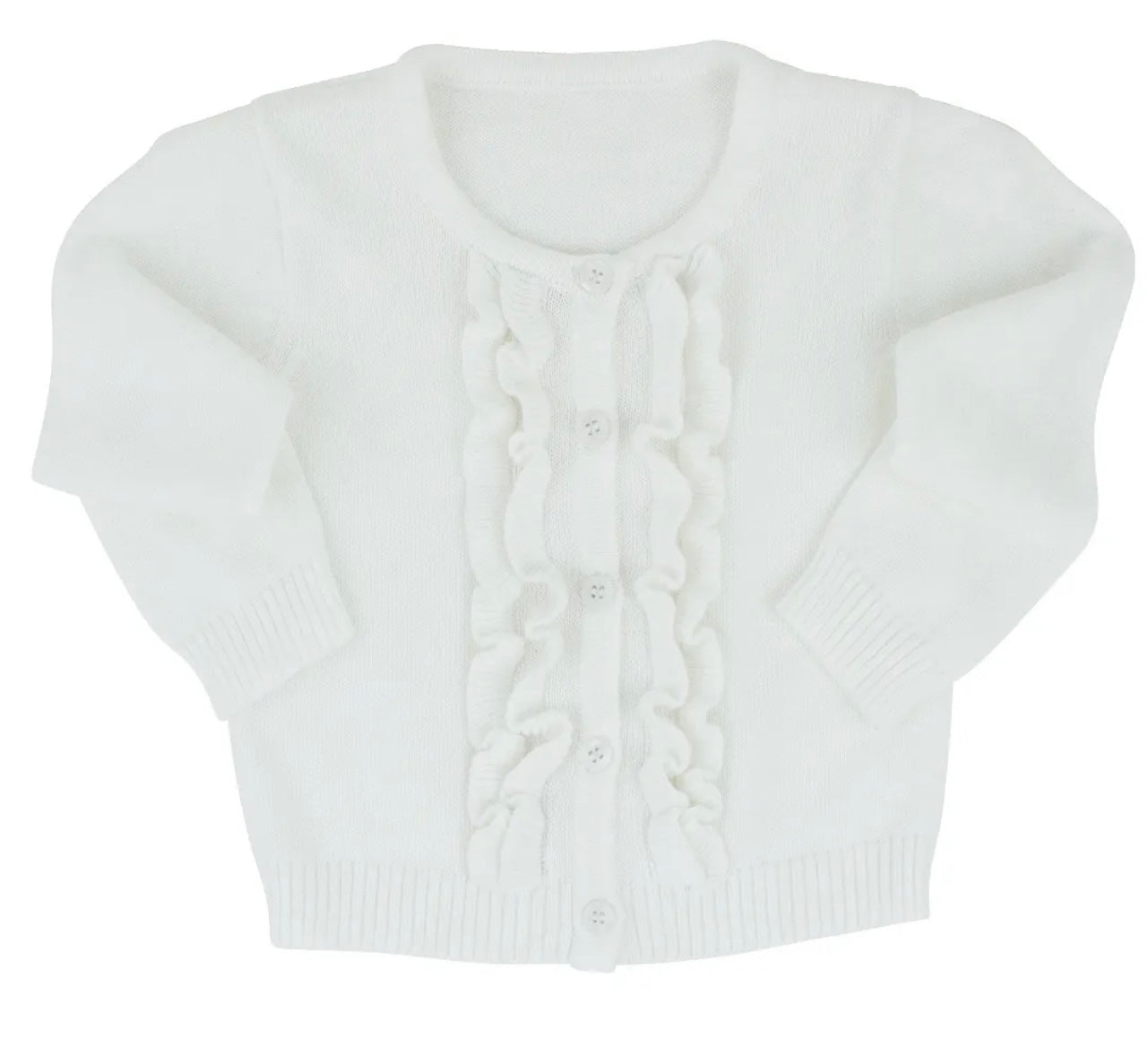 Ruffle Butts Winter White Girls Ruffled Cardigan